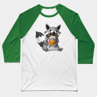 Raccoon with candy on a stick. Baseball T-Shirt